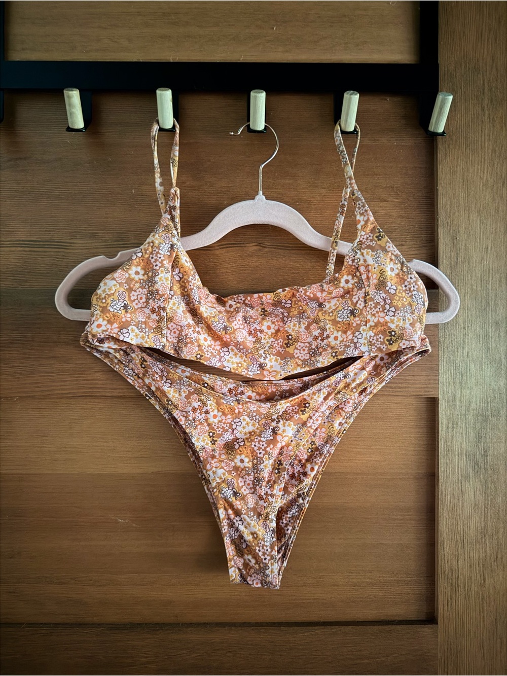 Stone Fox Swim Orange and Pink Floral Bikini Set